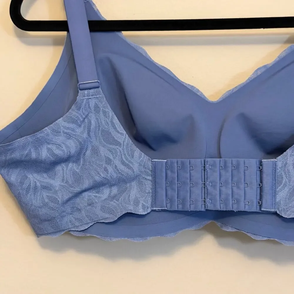 Comfelie Lace Wireless Bralette Bra Size 2XL Blue Comfort Seamless Everyday